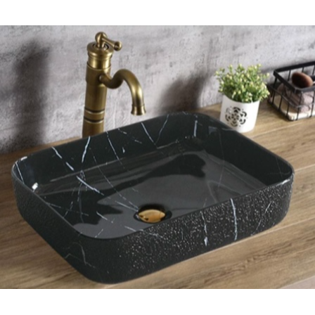 Bacha de Baño Onda Rectuangular 50 cm Negra