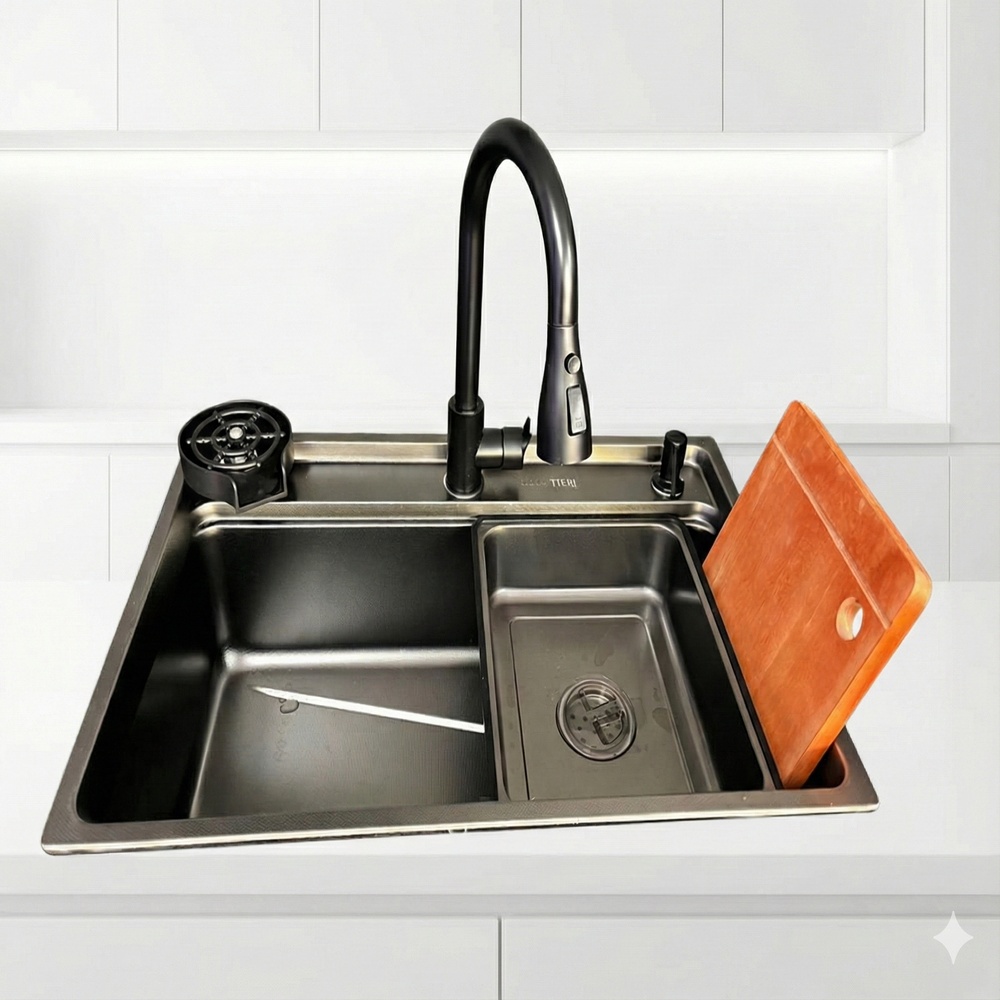Bacha de Cocina Chef Pro All in One 76cm Gris Oscuro - Imagen 5