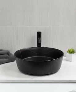 Bacha de Baño Alba Redonda 36 cm Negra