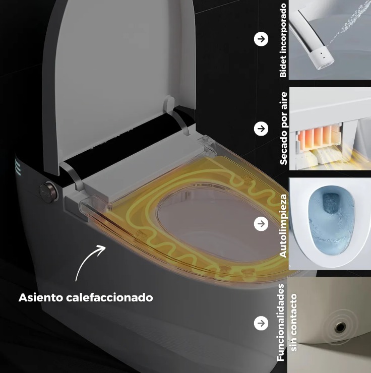 Inodoro Inteligente Alta Gama con Bidet Blanco - Imagen 3